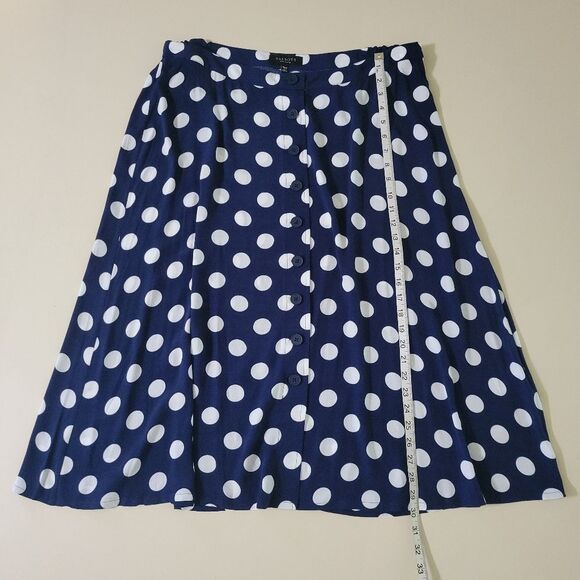 Talbots Navy Dotty Print Midi Skirt - Picture 8 of 15